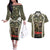 New Zealand and Australia ANZAC Day Couples Matching Off The Shoulder Long Sleeve Dress and Hawaiian Shirt Koala and Kiwi Bird Soldier Gallipoli Camouflage Style LT03 Green - Polynesian Pride