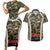 New Zealand and Australia ANZAC Day Couples Matching Short Sleeve Bodycon Dress and Hawaiian Shirt Koala and Kiwi Bird Soldier Gallipoli Camouflage Style LT03 Green - Polynesian Pride