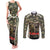 New Zealand and Australia ANZAC Day Couples Matching Tank Maxi Dress and Long Sleeve Button Shirt Koala and Kiwi Bird Soldier Gallipoli Camouflage Style LT03 Green - Polynesian Pride