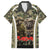 New Zealand and Australia ANZAC Day Family Matching Off Shoulder Long Sleeve Dress and Hawaiian Shirt Koala and Kiwi Bird Soldier Gallipoli Camouflage Style LT03 Dad's Shirt - Short Sleeve Green - Polynesian Pride