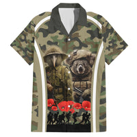 New Zealand and Australia ANZAC Day Family Matching Short Sleeve Bodycon Dress and Hawaiian Shirt Koala and Kiwi Bird Soldier Gallipoli Camouflage Style LT03 Dad's Shirt - Short Sleeve Green - Polynesian Pride