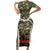 New Zealand and Australia ANZAC Day Family Matching Short Sleeve Bodycon Dress and Hawaiian Shirt Koala and Kiwi Bird Soldier Gallipoli Camouflage Style LT03 Mom's Dress Green - Polynesian Pride