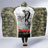 New Zealand and Australia ANZAC Day Hooded Blanket Koala and Kiwi Bird Soldier Gallipoli Camouflage Style LT03 - Polynesian Pride