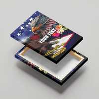 Personalised United States and American Samoa Canvas Wall Art Bald Eagle Rose and Hibiscus Flower LT03 - Polynesian Pride