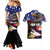 United States and American Samoa Couples Matching Mermaid Dress and Hawaiian Shirt Bald Eagle Rose and Hibiscus Flower