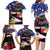 United States and American Samoa Family Matching Long Sleeve Bodycon Dress and Hawaiian Shirt Bald Eagle Rose and Hibiscus Flower