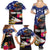 United States and American Samoa Family Matching Summer Maxi Dress and Hawaiian Shirt Bald Eagle Rose and Hibiscus Flower