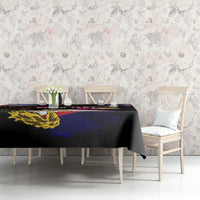 Personalised United States and American Samoa Tablecloth Bald Eagle Rose and Hibiscus Flower LT03 - Polynesian Pride