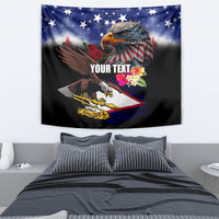 Personalised United States and American Samoa Tapestry Bald Eagle Rose and Hibiscus Flower LT03 - Polynesian Pride