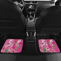 Hawaii Aloha Turtle Hibiscus and Leaves Car Mats with Polynesian and Kakau Tattoos Rose Color - Polynesian Pride
