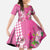 Hawaii Aloha Turtle Hibiscus and Leaves Family Matching Puletasi and Hawaiian Shirt with Polynesian and Kakau Tattoos Rose Color - Polynesian Pride