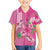 Hawaii Aloha Turtle Hibiscus and Leaves Family Matching Puletasi and Hawaiian Shirt with Polynesian and Kakau Tattoos Rose Color - Polynesian Pride