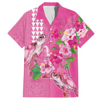 Hawaii Aloha Turtle Hibiscus and Leaves Family Matching Tank Maxi Dress and Hawaiian Shirt with Polynesian and Kakau Tattoos Rose Color - Polynesian Pride