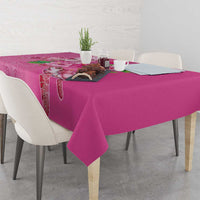 Hawaii Aloha Turtle Hibiscus and Leaves Tablecloth with Polynesian and Kakau Tattoos Rose Color - Polynesian Pride