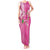 Hawaii Aloha Turtle Hibiscus and Leaves Tank Maxi Dress with Polynesian and Kakau Tattoos Rose Color - Polynesian Pride