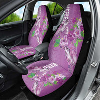 Hawaii Aloha Turtle Hibiscus and Leaves Car Seat Cover with Polynesian and Kakau Tattoos Lilac Color - Polynesian Pride