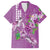 Hawaii Aloha Turtle Hibiscus and Leaves Family Matching Puletasi and Hawaiian Shirt with Polynesian and Kakau Tattoos Lilac Color - Polynesian Pride