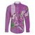 Hawaii Aloha Turtle Hibiscus and Leaves Family Matching Puletasi and Hawaiian Shirt with Polynesian and Kakau Tattoos Lilac Color - Polynesian Pride