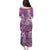 Hawaii Aloha Turtle Hibiscus and Leaves Family Matching Puletasi and Hawaiian Shirt with Polynesian and Kakau Tattoos Lilac Color - Polynesian Pride