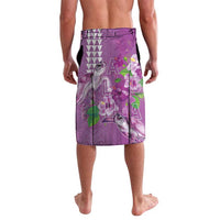 Hawaii Aloha Turtle Hibiscus and Leaves Lavalava with Polynesian and Kakau Tattoos Lilac Color - Polynesian Pride