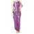 Hawaii Aloha Turtle Hibiscus and Leaves Tank Maxi Dress with Polynesian and Kakau Tattoos Lilac Color - Polynesian Pride