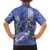 Hawaii Aloha Turtle Hibiscus and Leaves Family Matching Puletasi and Hawaiian Shirt with Polynesian and Kakau Tattoos Denim Color - Polynesian Pride