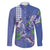 Hawaii Aloha Turtle Hibiscus and Leaves Family Matching Puletasi and Hawaiian Shirt with Polynesian and Kakau Tattoos Denim Color - Polynesian Pride