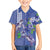 Hawaii Aloha Turtle Hibiscus and Leaves Family Matching Puletasi and Hawaiian Shirt with Polynesian and Kakau Tattoos Denim Color - Polynesian Pride