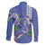 Hawaii Aloha Turtle Hibiscus and Leaves Family Matching Tank Maxi Dress and Hawaiian Shirt with Polynesian and Kakau Tattoos Denim Color - Polynesian Pride