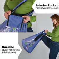 Hawaii Aloha Turtle Hibiscus and Leaves Grocery Bag with Polynesian and Kakau Tattoos Denim Color - Polynesian Pride