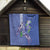 Hawaii Aloha Turtle Hibiscus and Leaves Quilt with Polynesian and Kakau Tattoos Denim Color - Polynesian Pride