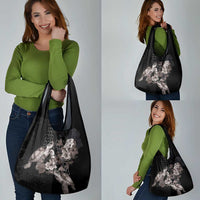 Hawaii Aloha Turtle Hibiscus and Leaves Grocery Bag with Polynesian and Kakau Tattoos Black Color - Polynesian Pride