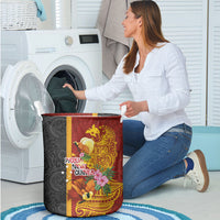 Papua New Guinea Independence Day Laundry Basket Birds-of-Paradise Melanesian Tattoos Tropical Plants