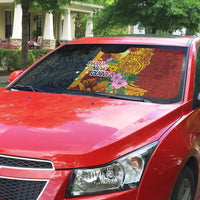 Papua New Guinea Independence Day Auto Sun Shade Birds-of-Paradise Melanesian Tattoos Tropical Plants