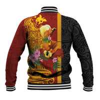 Papua New Guinea Independence Day Baseball Jacket Birds-of-Paradise Melanesian Tattoos Tropical Plants
