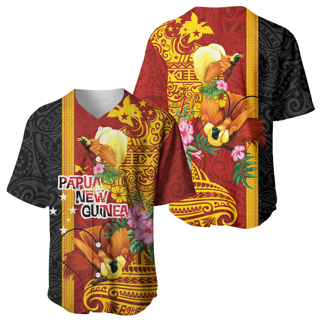 Papua New Guinea Independence Day Baseball Jersey Birds-of-Paradise Melanesian Tattoos Tropical Plants