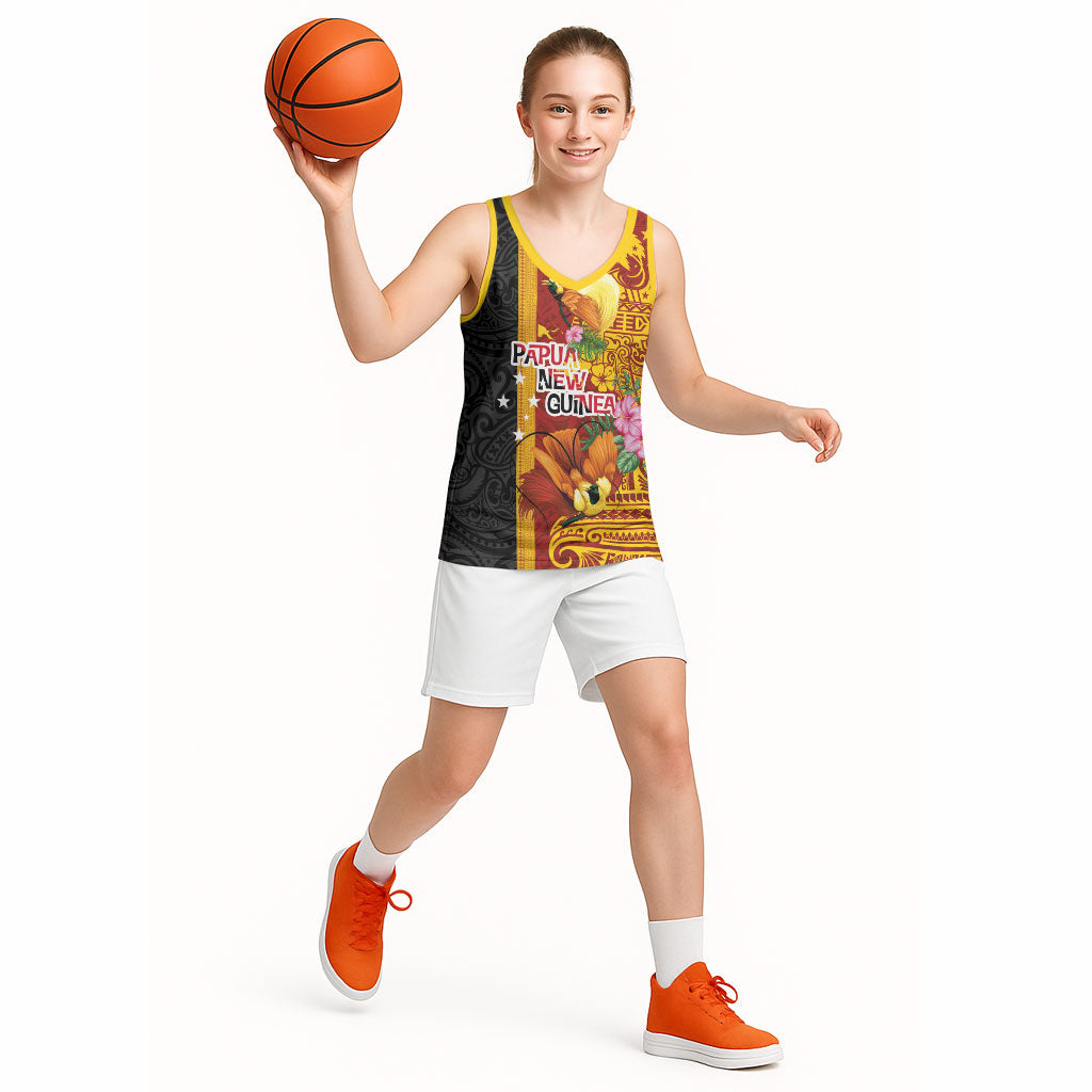 Papua New Guinea Independence Day Basketball Jersey Birds-of-Paradise Melanesian Tattoos Tropical Plants