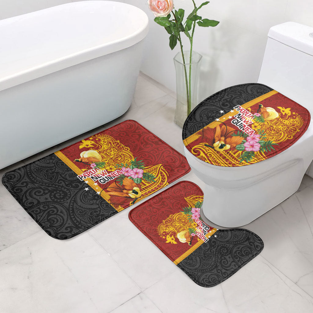 Papua New Guinea Independence Day Bathroom Set Birds-of-Paradise Melanesian Tattoos Tropical Plants