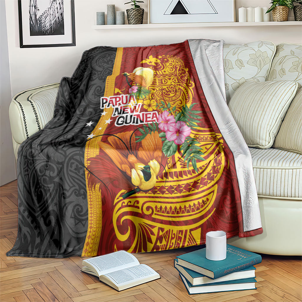 Papua New Guinea Independence Day Blanket Birds-of-Paradise Melanesian Tattoos Tropical Plants LT03 Multicolor - Polynesian Pride