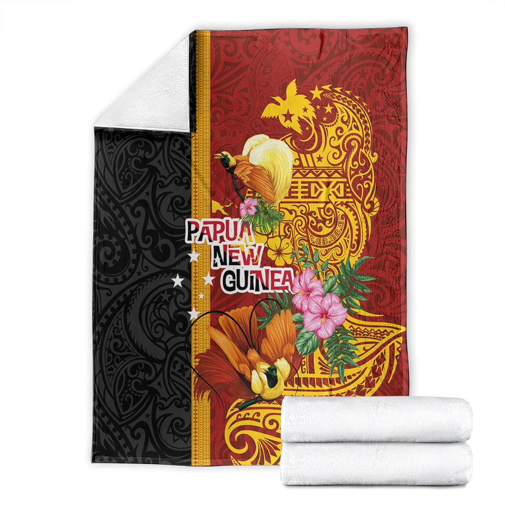 Papua New Guinea Independence Day Blanket Birds-of-Paradise Melanesian Tattoos Tropical Plants