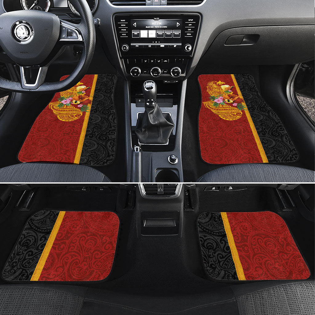 Papua New Guinea Independence Day Car Mats Birds-of-Paradise Melanesian Tattoos Tropical Plants