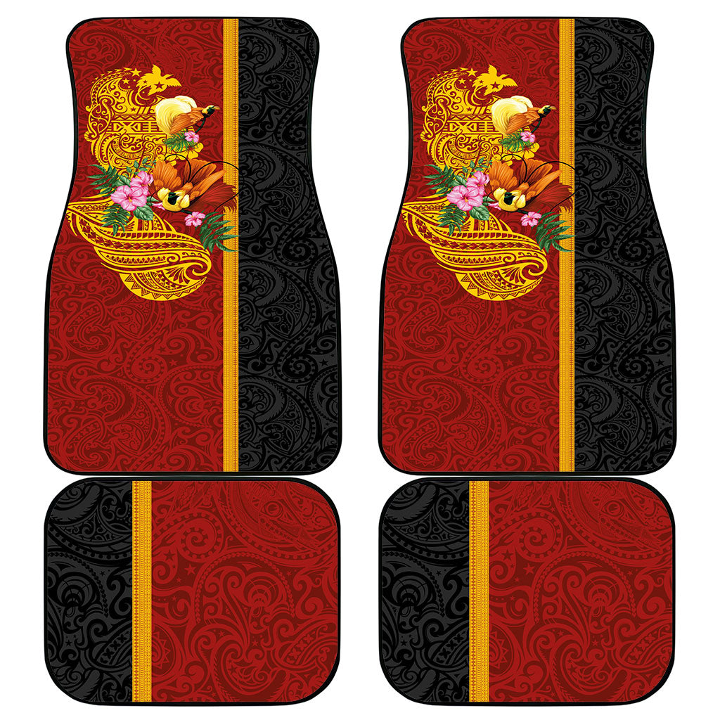 Papua New Guinea Independence Day Car Mats Birds-of-Paradise Melanesian Tattoos Tropical Plants
