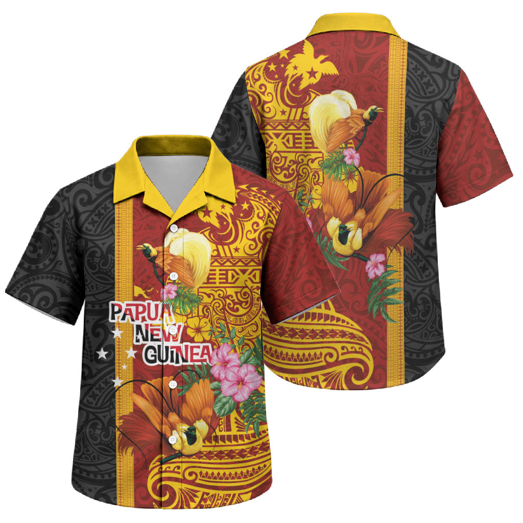 Papua New Guinea Independence Day Family Matching Tank Maxi Dress and Hawaiian Shirt Birds-of-Paradise Melanesian Tattoos Tropical Plants