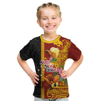 Papua New Guinea Independence Day Kid T Shirt Birds-of-Paradise Melanesian Tattoos Tropical Plants
