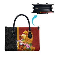 Papua New Guinea Independence Day Leather Bag Birds-of-Paradise Melanesian Tattoos Tropical Plants