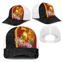 Papua New Guinea Independence Day Mesh Trucker Cap Birds-of-Paradise Melanesian Tattoos Tropical Plants