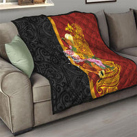 Papua New Guinea Independence Day Quilt Birds-of-Paradise Melanesian Tattoos Tropical Plants