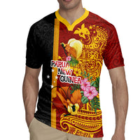 Papua New Guinea Independence Day Rugby Jersey Birds-of-Paradise Melanesian Tattoos Tropical Plants