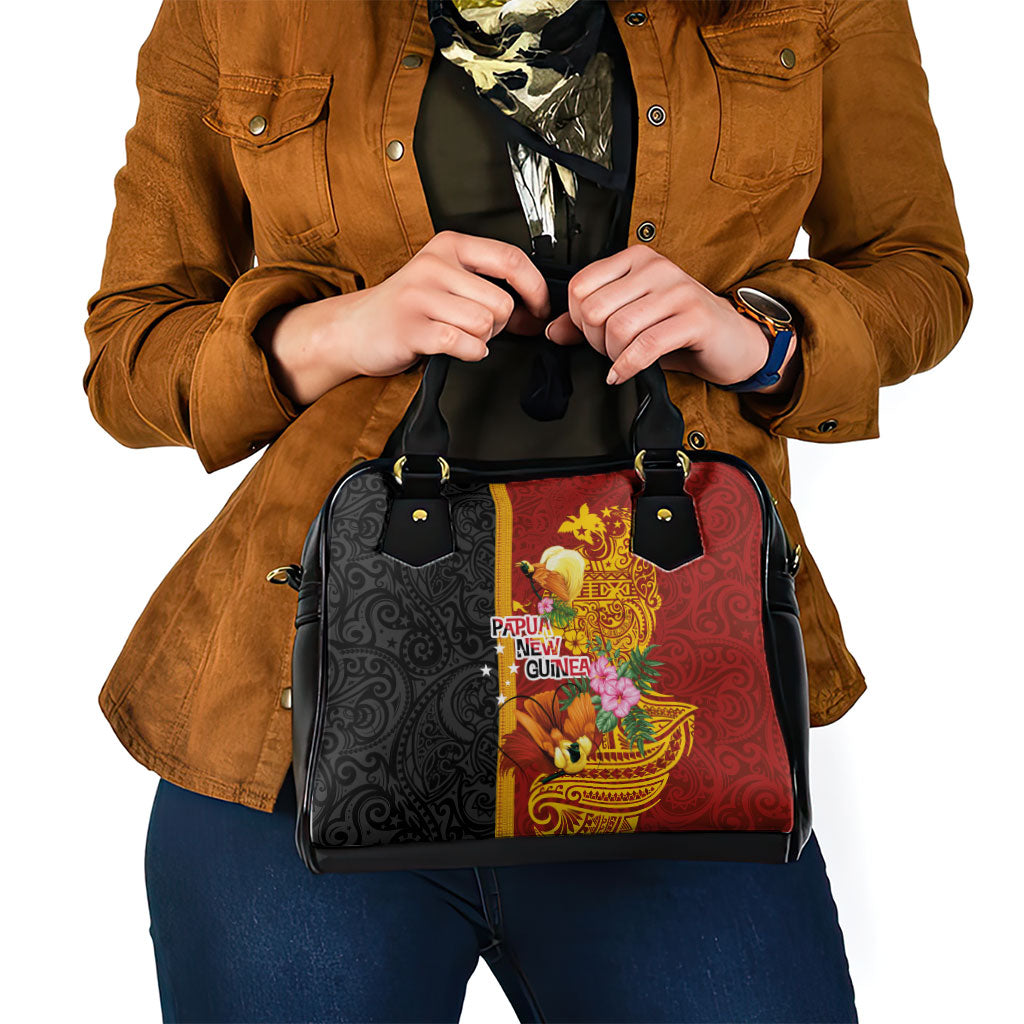 Papua New Guinea Independence Day Shoulder Handbag Birds-of-Paradise Melanesian Tattoos Tropical Plants