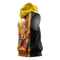 Papua New Guinea Independence Day Sleeveless Hoodie Birds-of-Paradise Melanesian Tattoos Tropical Plants